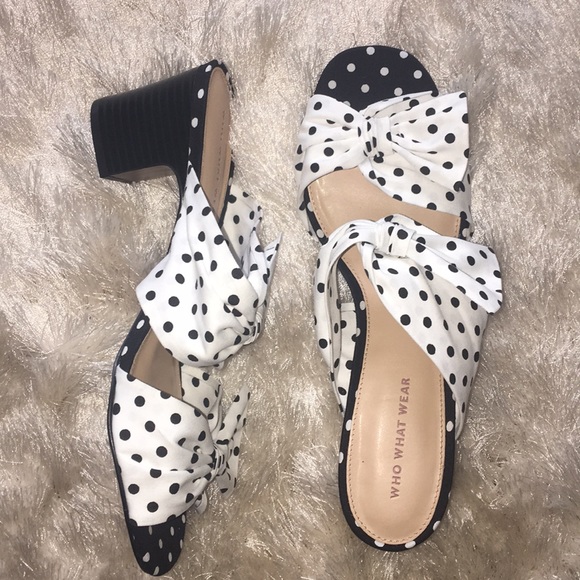 polka dot mules